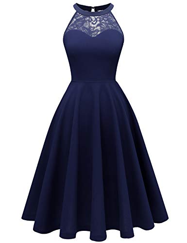 Bbonlinedress Abendkleider elegant für Hochzeit Festliche Kleider Damen Winterkleid Cocktailkleid Neckholder Brautkleid...