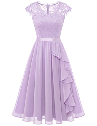 Wedtrend Kleid Jugendweihe Blumenkleid Damen Festlich Cocktailkleid Damen Elegant Für Hochzeit WT0212 Lavender XS