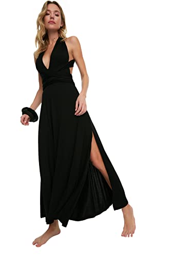 TRENDYOL Frau Beachwear Maxi A-Linie Regular Webstoff Kleid