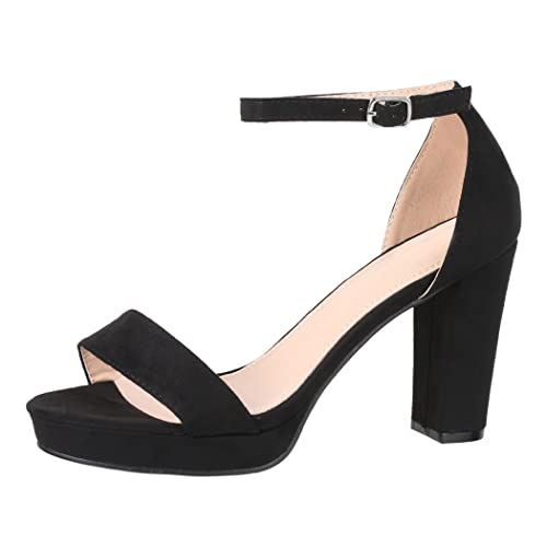 Elara Damen Pumps High Heels Chunkyrayan WW100 Black-38