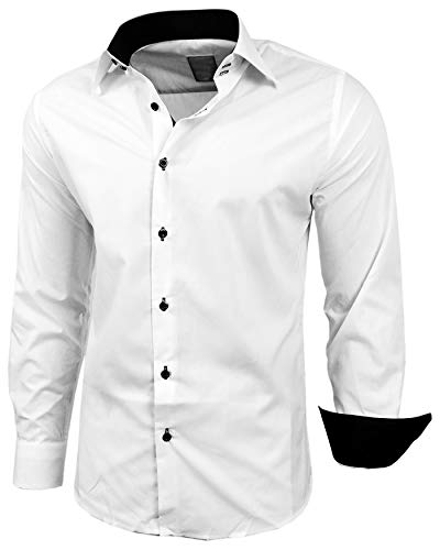 Baxboy Herren-Hemd Slim-Fit Bügelleicht Für Anzug, Business, Hochzeit, Freizeit - Langarm Hemden für Männer...