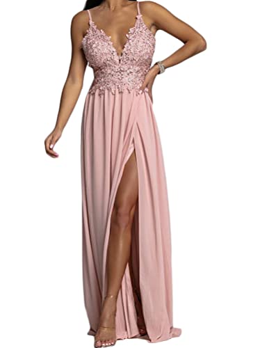 Minetom Cocktailkleider Damen Elegant Spitzenkleid Hochzeitskleid Festliches Kleid Lang Abend Party Ballkleid...