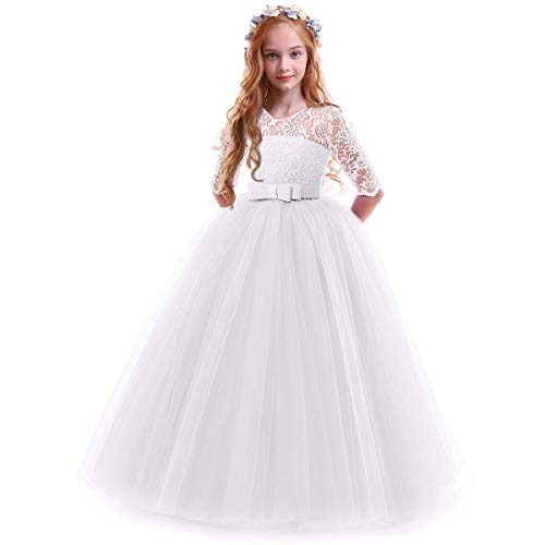 OBEEII Prinzessin Kleid Mädchen Abendkleid für Hochzeit Brautjungfer Blumenmädchen Geburtstag Party Jugendweihe...