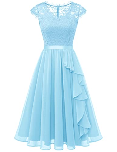 Wedtrend Festliche Kleider für Hochzeit Kleid A Linie Festlich Sexy Kleider Chiffonkleid WT0212 LightBlue XL