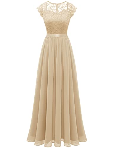 MuaDress Damen Abendkleider Elegant für Hochzeit Cocktailkleid Spitzen Ballkleider Maxilang Jugendweihe Kleider...