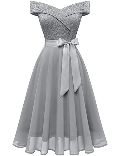 Bbonlinedress Abendkleider Kleider Damen Cocktailkleid Rockabilly Kleid Knielang Vintage Retro Kleider Faltenrock Damen...