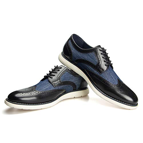 JITAI Herren Oxfords Schuhe Freizeitschuhe für Herren Leichte Schnür-Modeschuhe, Blau-10, 44 EU (11 UK)