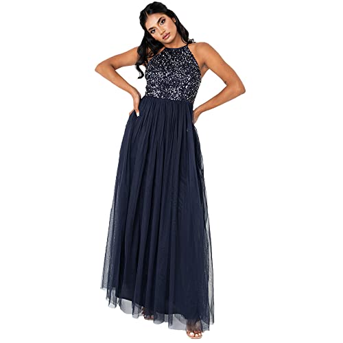 Maya Deluxe Damen Rl004 Mm Bridesmaid Dress, Navy, 38 EU