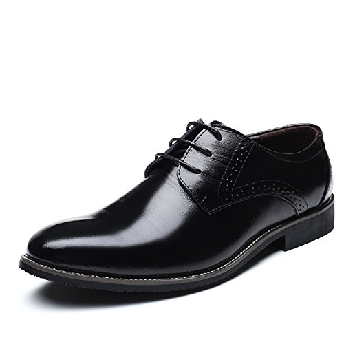 Business Anzugschuhe Herren, Lederschuhe Schnürhalbschuhe Oxford Smoking Lackleder Brogue Schuhe Hochzeit Derby Leder,...