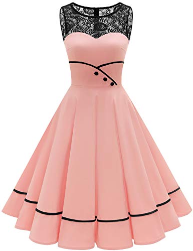 Bbonlinedress Kleider Damen festliches Sommerkleid Abendkleider elegant für Hochzeit Rockabilly Kleider cocktailkleid...