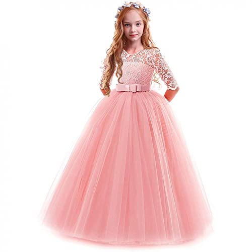 XINMINGREN Prinzessin Kleid Mädchen Abendkleid mit halber Ärmel Hochzeit Brautjungfer Blumenmädchen Geburtstag Party...