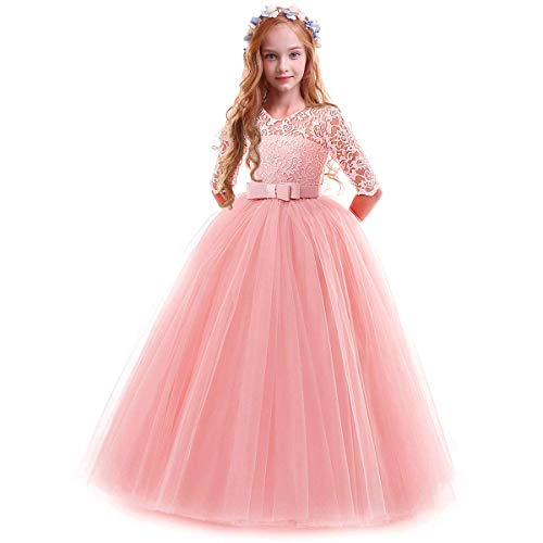 OBEEII Prinzessin Kleid Mädchen Abendkleid für Hochzeit Brautjungfer Blumenmädchen Geburtstag Party Jugendweihe...