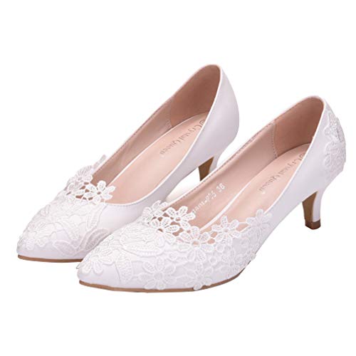 Holibanna Braut Hochzeit Abend Party Schuhe Frauen Stiletto Low Heel Pumps 5Cm Kleid Elegante Schuhe