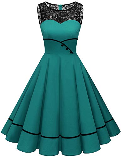 Bbonlinedress Kleider Damen festliches Sommerkleid Abendkleider elegant für Hochzeit Rockabilly Kleider cocktailkleid...