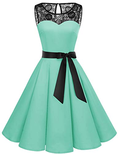 Bbonlinedress Abendkleider elegant für Hochzeit Winterkleid Rockabilly Kleider Knielang Cocktailkleid Jugendweihe...