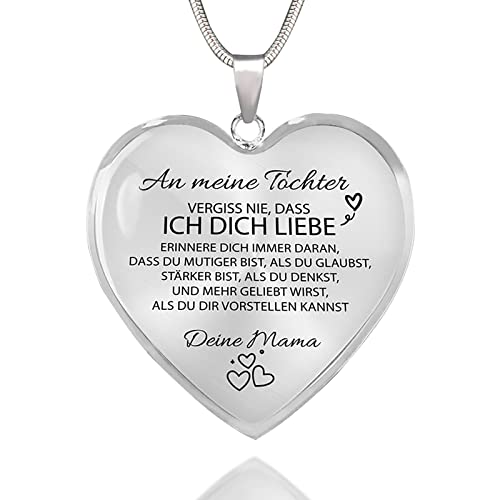 HAYOUWAY Kette Herz Halskette An Meine Tochter Kette für Damen Mädchen, Mutter Tochter Kette mit Spruch für Tochter...