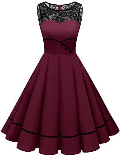 Bbonlinedress Rockabilly Kleider Damen Sommerkleid Abendkleider elegant für Hochzeit Jugendweihe Kleider Spitzenkleid...