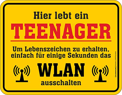 Original RAHMENLOS Deko Blechschild für Teenager - WLAN