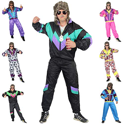 Foxxeo 80er Jahre Kostüm für Erwachsene Premium 80s Trainingsanzug Assianzug Assi - Herren Größe S-XXXXL - Fasching...